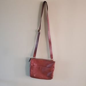 Brown leather Fossil crossbody bag